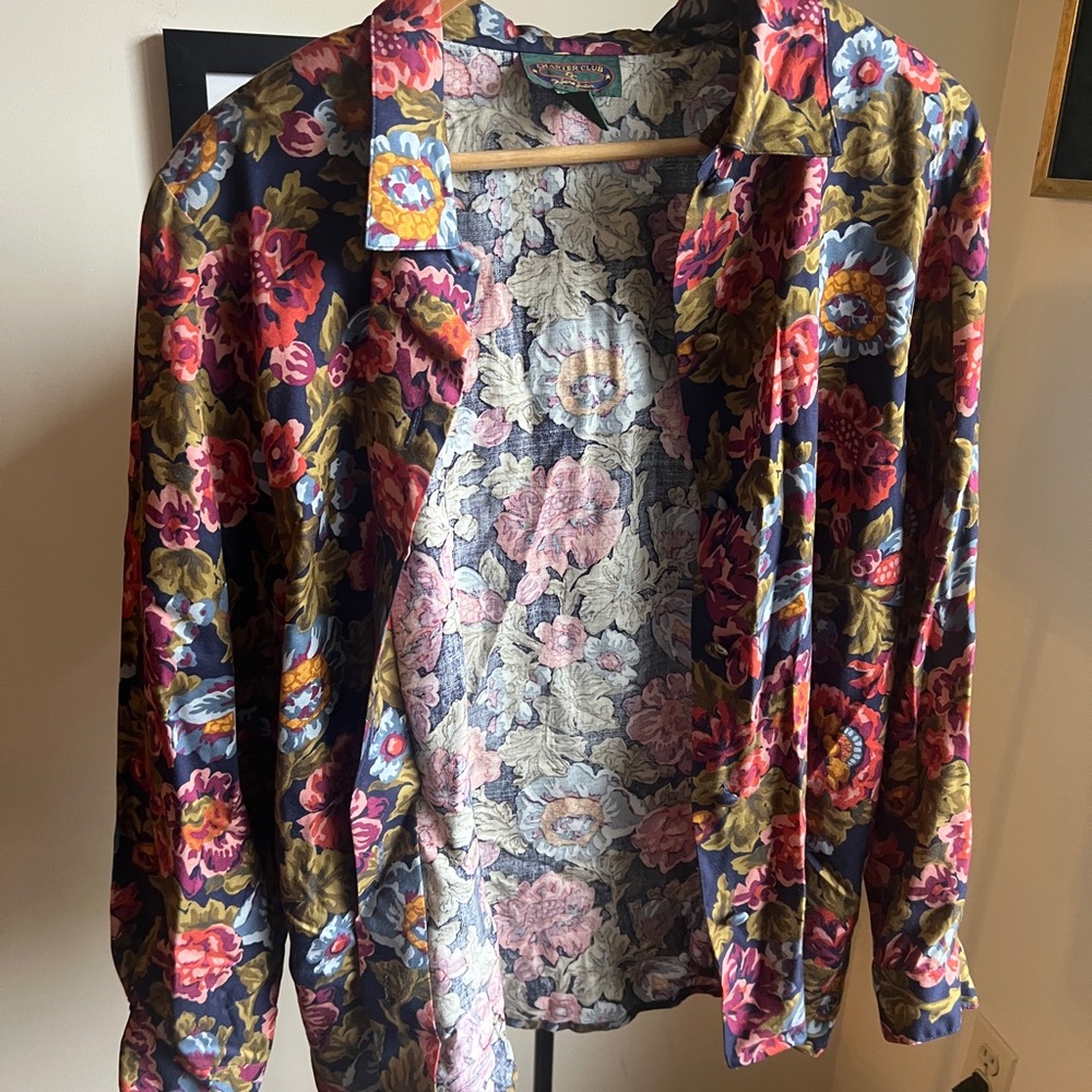 Vintage floral culottes and blouse set